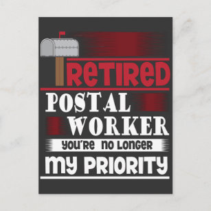 Carte Postale Travailleur de la poste à la retraite Drôle fourni