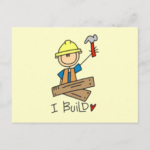 Carte Postale Travailleur du bâtiment I Construis des T-shirts e