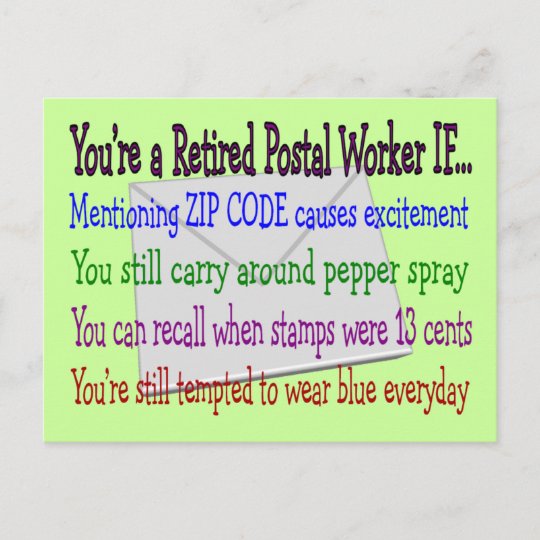 Carte Postale Travailleur Postal A La Retraite T Shirts Et Cad Zazzle Fr