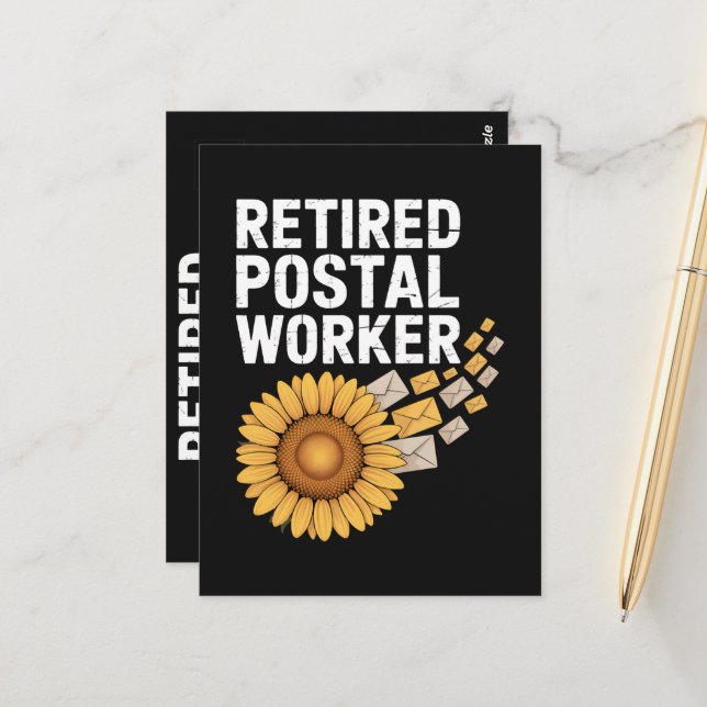 Carte Postale Travailleur postal retraité (Devant/Arrière en situation)