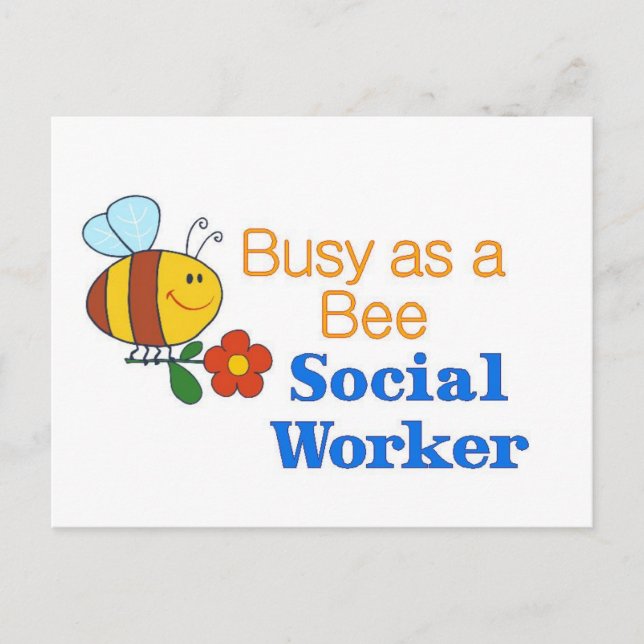 Carte Postale Travailleur social Bee Busy (Devant)