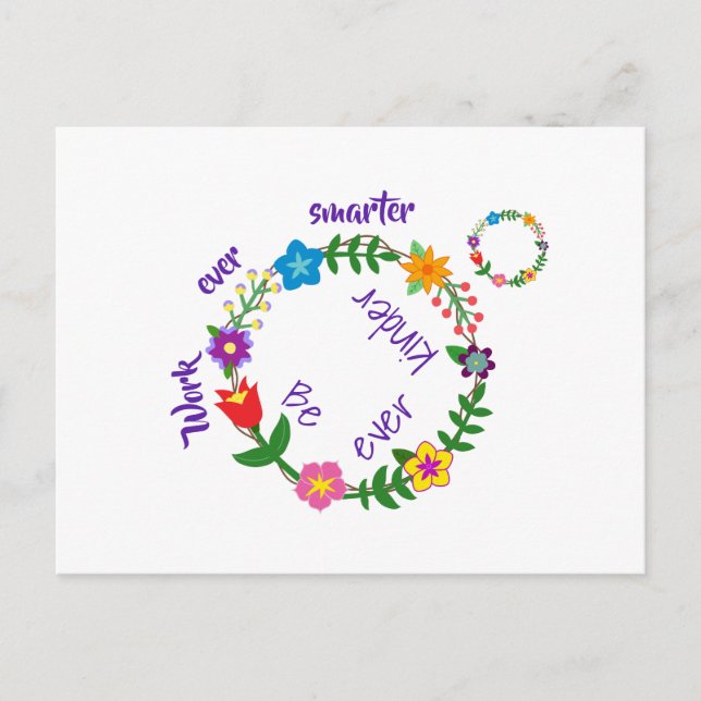 Carte Postale Travaillez toujours plus intelligemment, Soyez tou (Devant)