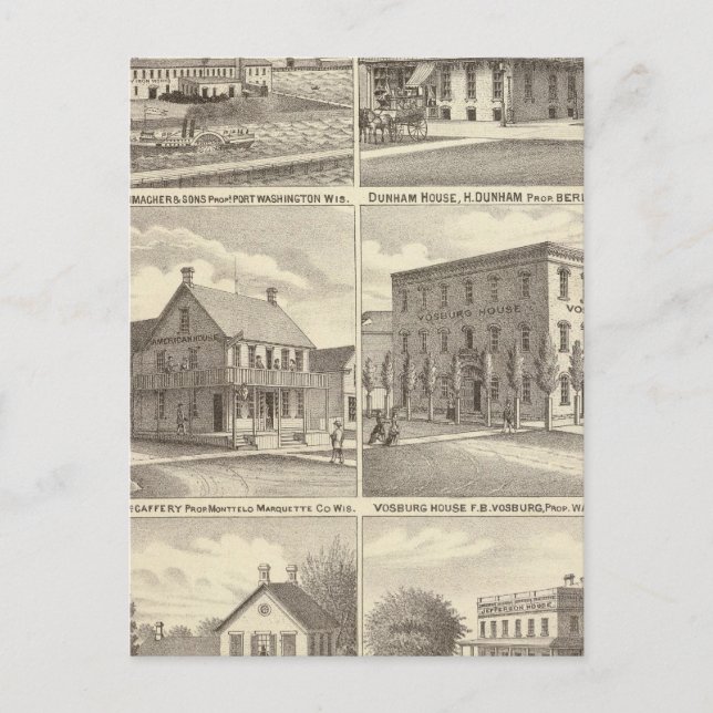 Carte Postale Travaux de fer, hôtels & résidences à Port Washing (Devant)