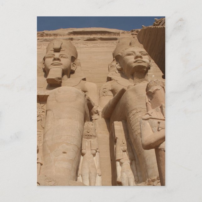 Carte Postale travaux de pierre d'Abou Simbel (Devant)