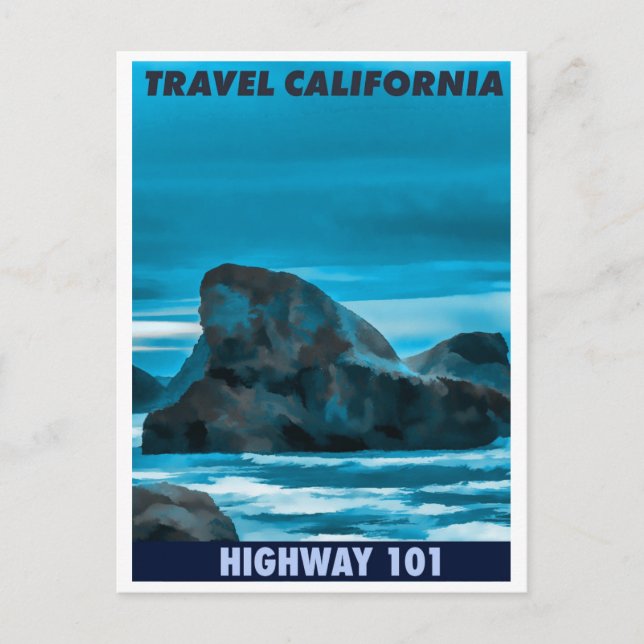 Carte Postale Travel California, Highway 101, Retro Travel (Devant)