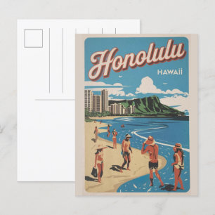 Carte Postale Travel Honulu, Hawaii cadeaux de plage tropicale