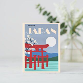 Carte Postale Travel Japan, illustration vintage,