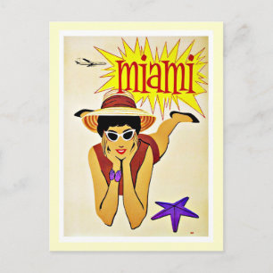 Carte Postale Travel Miami Florida Beach Vintage