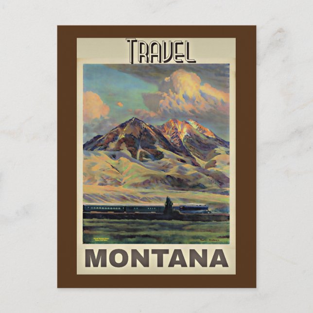 Carte Postale Travel Montana, poster vintage, (Devant)