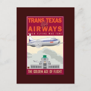 Carte Postale TRAVEL-Trans Texas Airways-
