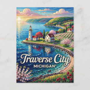 Carte Postale Traverse City Michigan Charme des Grands Lacs 🌊