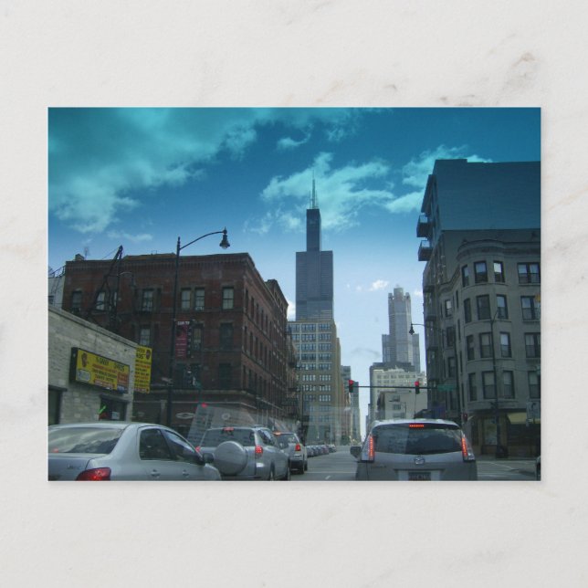 Carte Postale Traverser le centre-ville de Chicago (Devant)