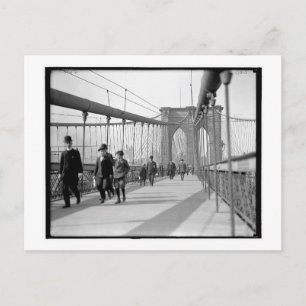 Carte Postale Traverser le pont Brooklyn, NY Vintage