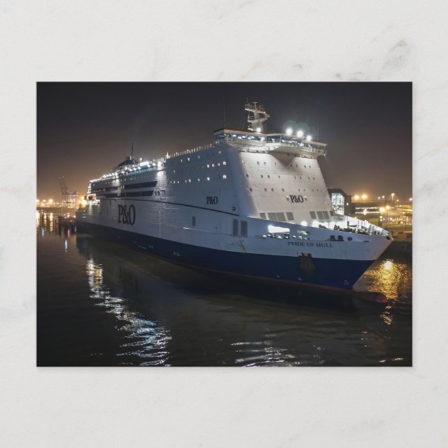 Carte Postale Traversier P&O Pride of Hull de nuit (Devant)