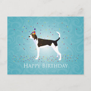 Carte Postale Treeing Walker Coonhound Joyeux Design d'anniversa