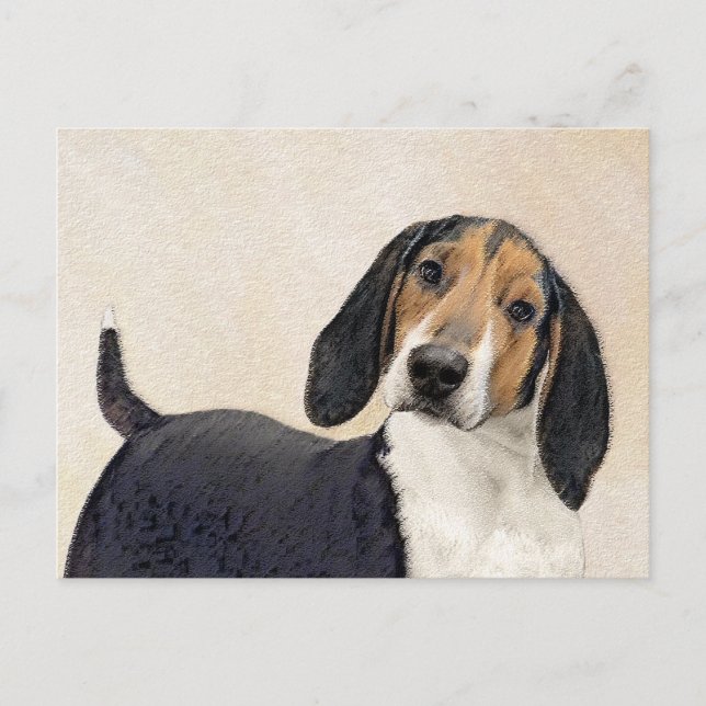 Carte Postale Treeing Walker Coonhound Peinture - Art original (Devant)