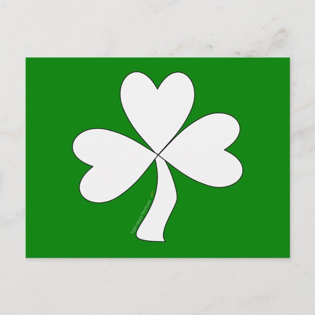 Carte Postale Trèfle Blanc Saint-Patrick Chance Irlandaise (Devant)