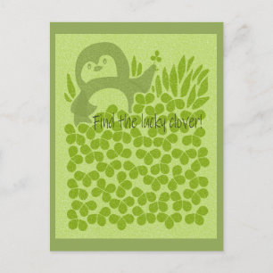 Carte Postale Trèfle de pingouin