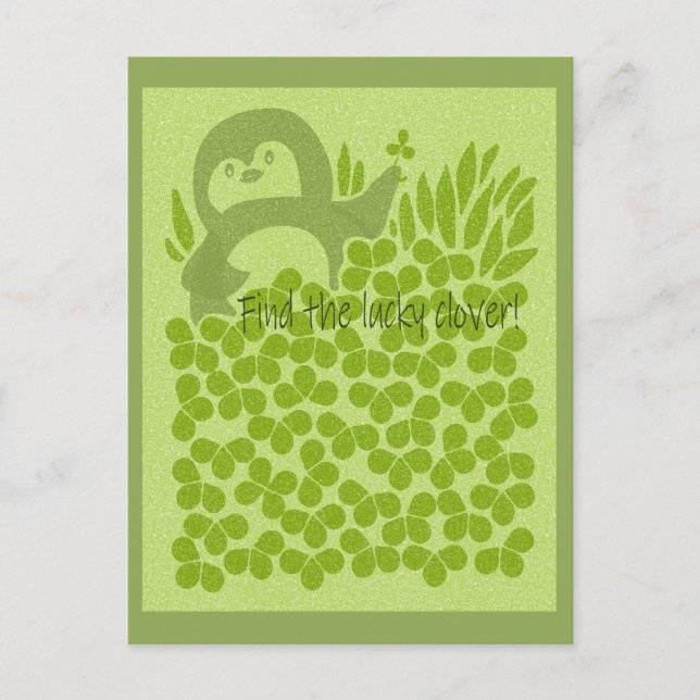 Carte Postale Trèfle de pingouin (Devant)