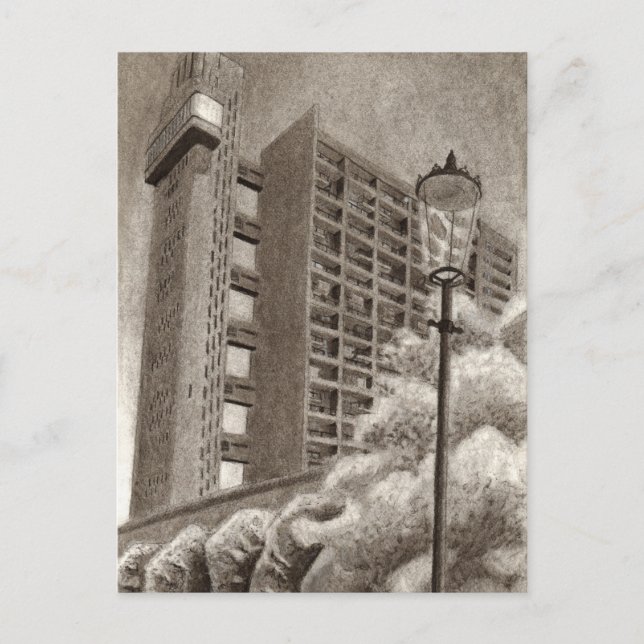 Carte Postale Trellick Tower dessin original (Devant)