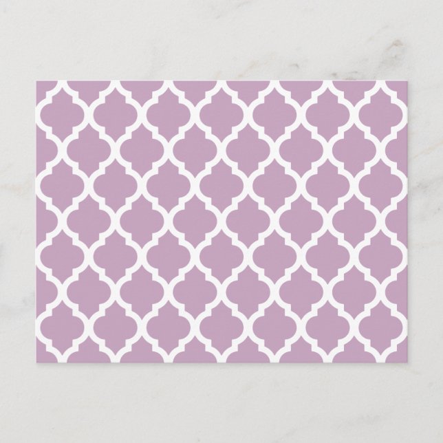 Carte Postale Trellis Marocain En Tile Rose Mauve (Devant)