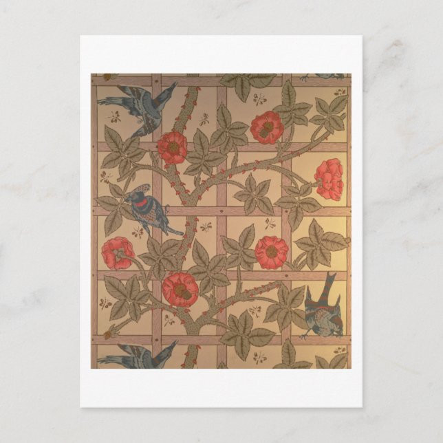 Carte Postale 'Trellis' wallpaper design, 1864 (Devant)