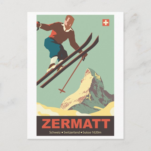 Carte Postale Tremplin de ski à Zermatt, Suisse (Devant)
