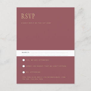 Carte Postale Trending Modern Dusty Rose Rose Gold Wedding RSVP