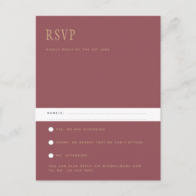 Carte Postale Trending Modern Dusty Rose Rose Gold Wedding RSVP (Devant)