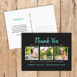 Carte Postale Trendy 3 Photo Collage Merci de graduation