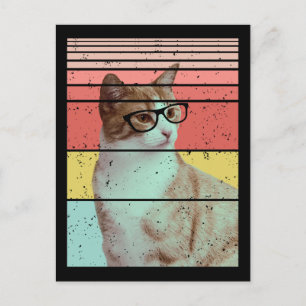 CARTE POSTALE TRENDY FUNNY CUTE CAT VINTAGE