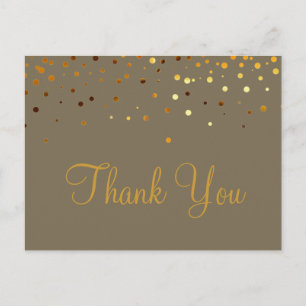 Carte Postale Trendy Inexpensiv Gold Glitter Pink Thank You Post