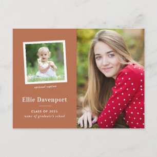 Carte Postale Trendy Terracotta rouille Deux diplômes photo