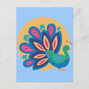 Carte Postale Très beau paon un