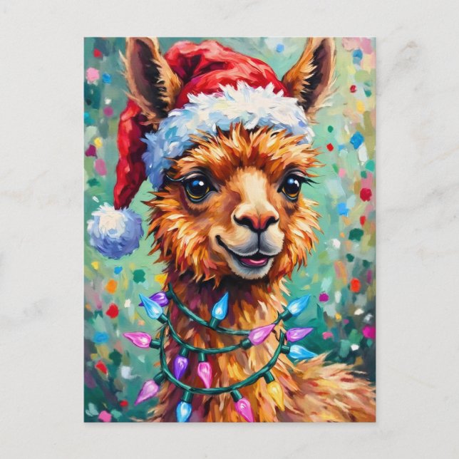 Carte Postale Très Joyeux Noël Llama (Devant)