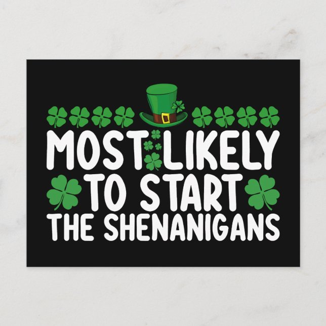 Carte Postale Très Probable De Commencer Les Shenanigans St Patr (Devant)