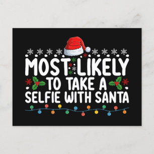 Carte Postale Très Probable De Prendre Un Selfie Avec Père Noël