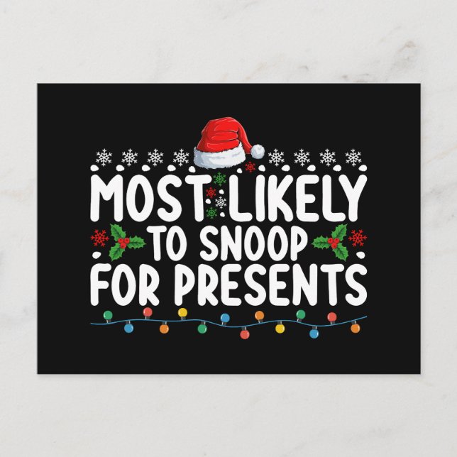 Carte Postale Très Probable De Snoop Pour Les Présentations Noël (Devant)