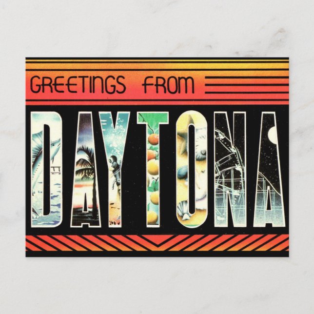 Carte Postale Très Rétro Daytona Beach Floride (Devant)