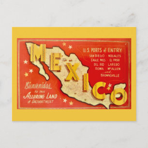 Carte postale très vintage du Mexique