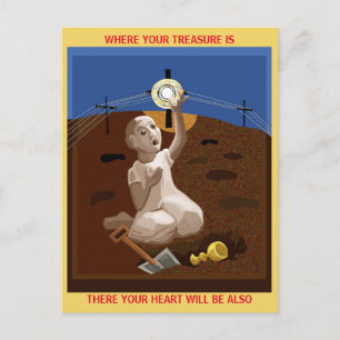 Carte Postale Trésor dans un champ