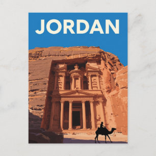 Carte Postale Trésor de Pétra Jordanie Rétro