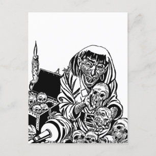 Carte Postale trésor de pirate zombie monster horreur art