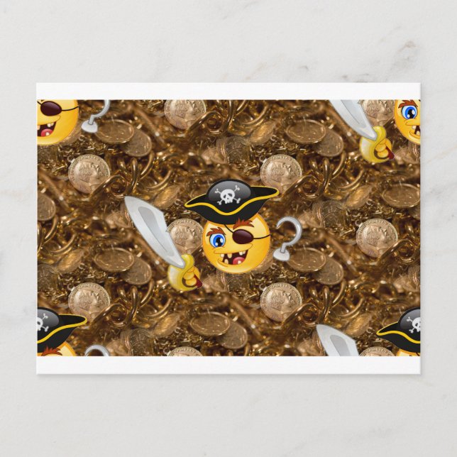 Carte Postale trésor pirate emoji (Devant)