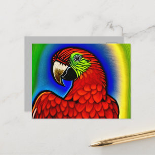 Carte Postale Trésor Tropical : Abstraite oeuvre de perroquet dy