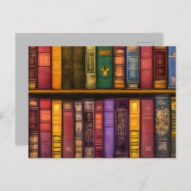 Carte Postale Trésors littéraires - Livres anciens classiques (Devant / Derrière)