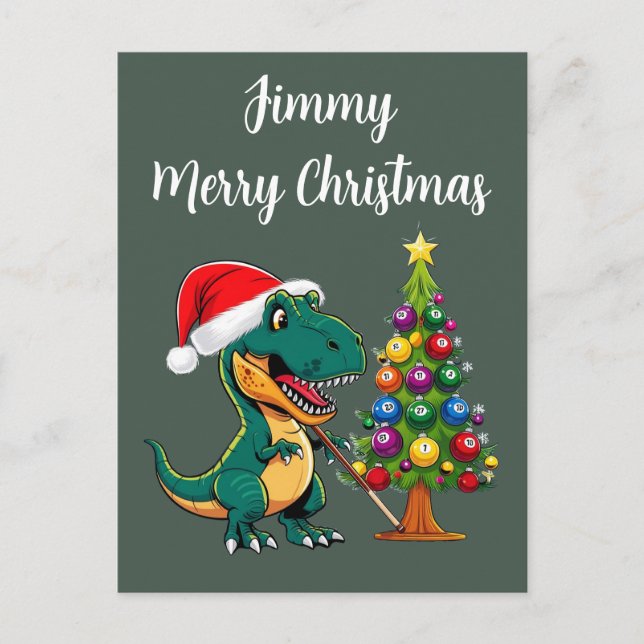Carte Postale Trex en santa chapeau billiard vert (Devant)