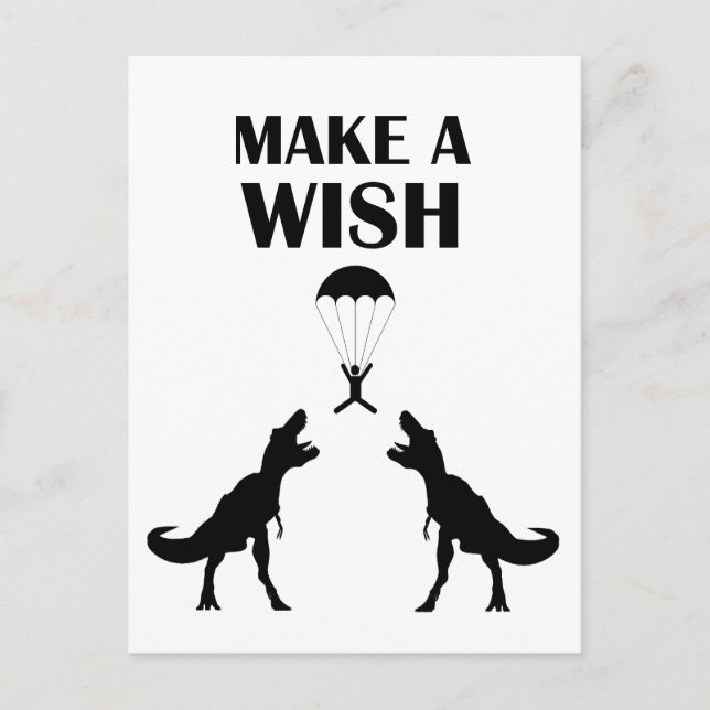 Carte Postale TRex Faire un voeu (Devant)