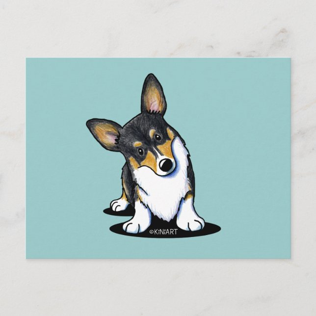 Carte postale Tri Curious Corgi (Devant)