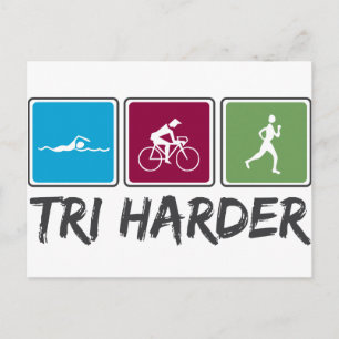 Carte Postale Tri Harder (Triathlon)